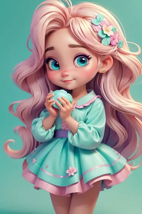 imagem de alta qualidade de uma boneca chibi Ariana Grande: boneca chibi ,illustration,detalhes delicados,Pose encantadora,lovely expression,cores suaves,roupa bonita,cabelos intrincados,beautiful eyes and lips,melhor qualidade,ultra-detalhado,fotorrealist...