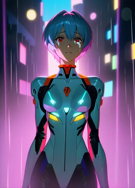 (((nsfw)))､showing genitals、(((((small breasts))))、one girl, ayanami rei, neon genesis evangelion, masterpiece, great quality, h...