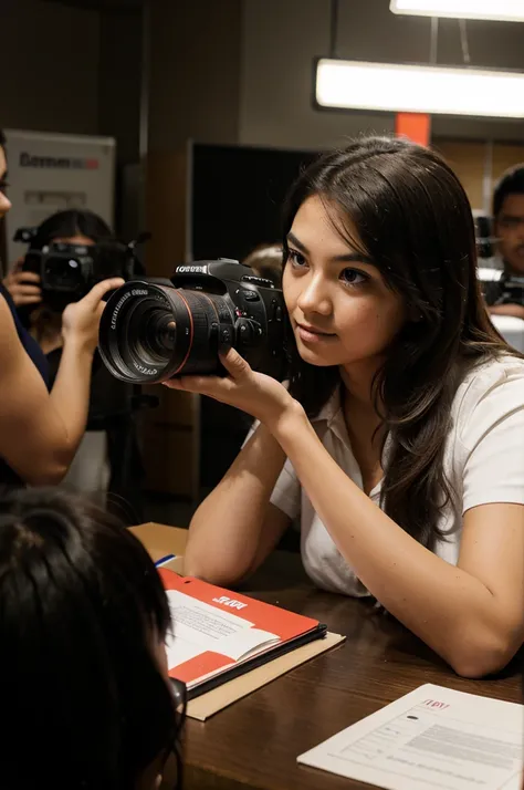 Students practice operating the camera，Familiarize yourself with the various parts of a DSLR