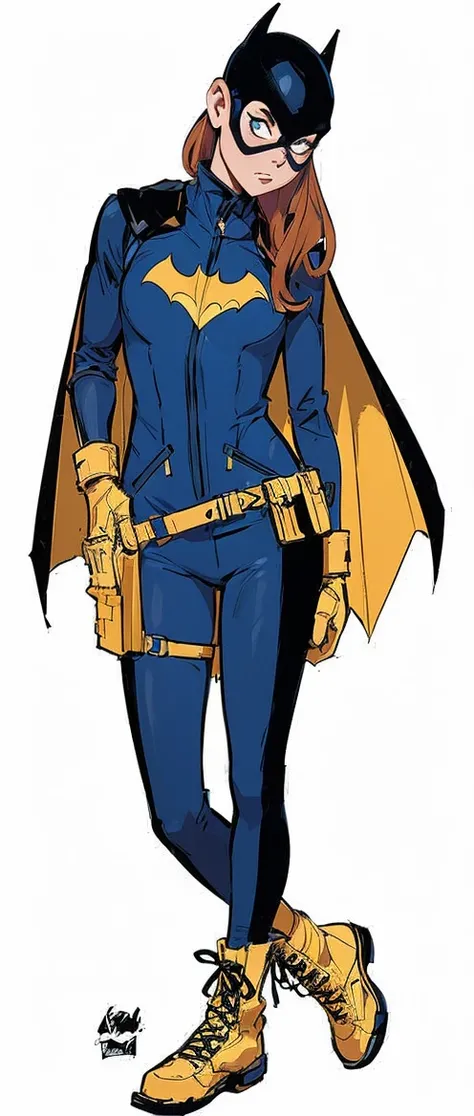 I want you to create a Disney 2D animation style fanart.   Make a Batgirl fanart, Batgirls uniform in 2022, particularly in the comics, is functional and practical, standing out for its utilitarian design and without sexualizing the characters body.  The c...