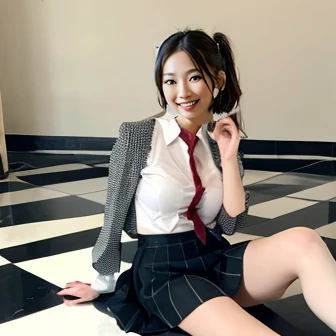 nsfw,High School Girl Blazer、 uniform、Red checked knee-length skirt、Long skirt、JK Style、Jacket、Knee-high socks、Thigh-high socks、pantyhose、Great beauty、very cute、Stagnation、Rare beauty、Good skin radiance、The beauty of fragrance、Stained Glass Background、mast...