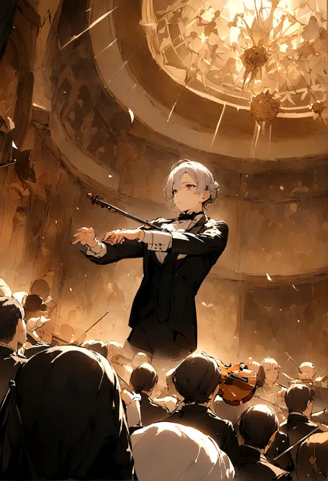 masterpiece、Finely drawn、Orchestra performance、The conductor is in the center