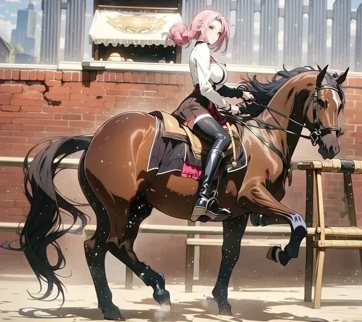 ((best quality)), ((anime masterpiece)), (high detailed), 8k, cinematic lighting, horse