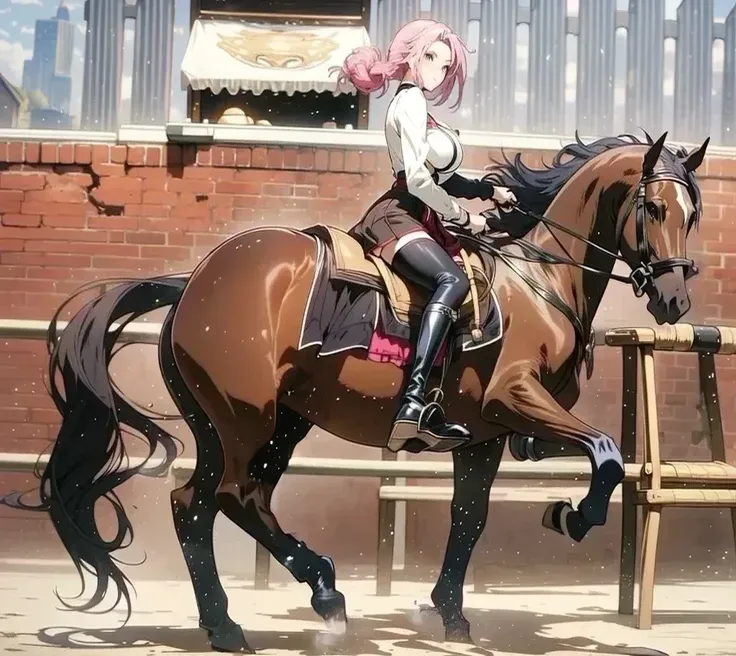 ((best quality)), ((anime masterpiece)), (high detailed), 8k, cinematic lighting, horse