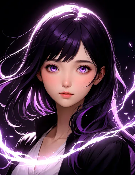 girl with purple black hair
