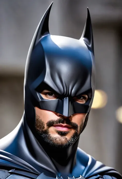 (((Extreme close-up Joe Manganiello(((short hair)))under the mantle of the dark knight Batman Front Images Color Images Splash))),(((Batman))),(((short hair))