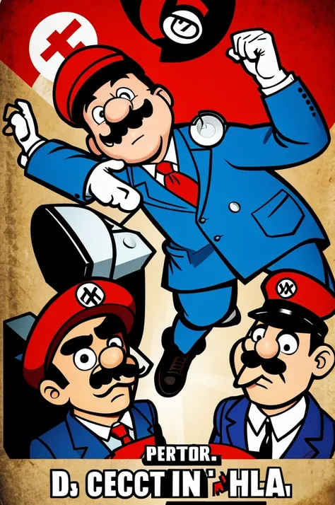 Doctor Mario fighting with Hitler