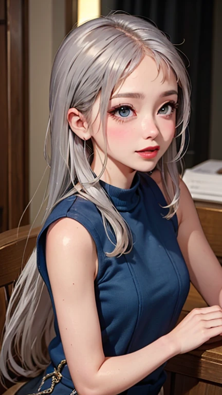 blush a little and smile, (Top quality masterpiece:1.2) Delicate illustrations, Very detailed, /Beautiful Japanese Women、1 person,Very cute and slim、Great style 、((8K images、super high quality))、Very delicate face, Skin and Hair、beautifule forehead、Red lip...