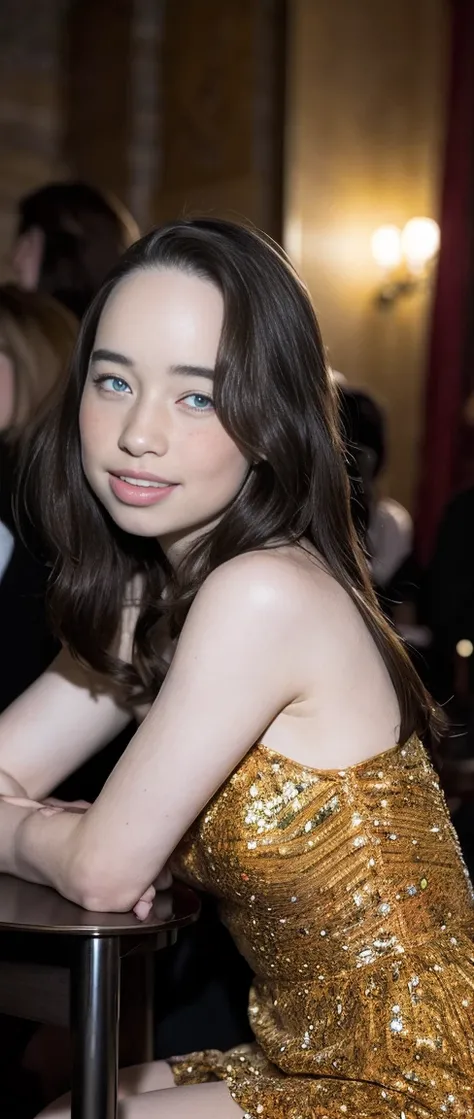 anna popplewell, detailed eye, 1 girl, age 24, lifting up her colorful floral pattern sundress, complex details, hyperdetailed, ...