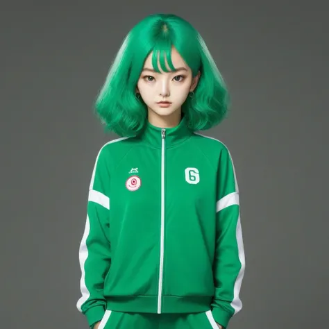 Kang Sae-byeok, Hoyeon Jung, squid game, player 067, green tracksuit from squidgame with number 067
