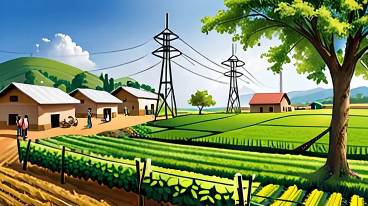 Smart Village: Bridging Tradition and Technology Connected Community: Villagers embracing the internet and computers, enhancing their daily lives and work. Modern Farming: Farmers utilizing smartphones for better crop management and market access. Tech-Ena...