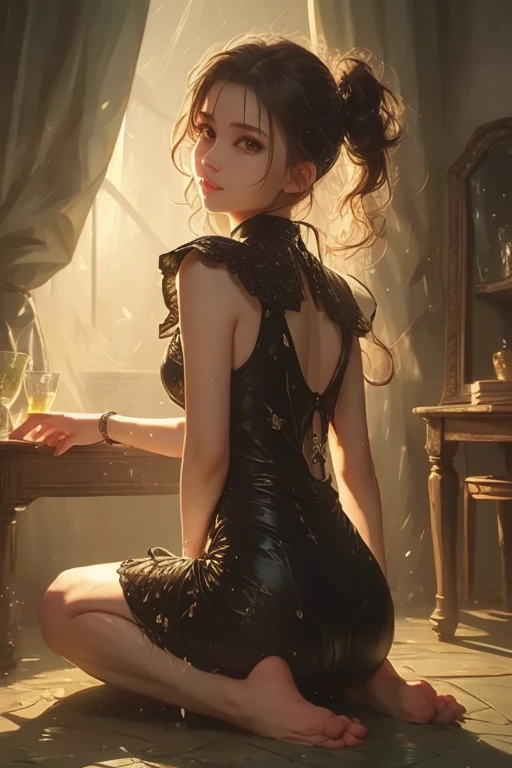 Big eyes、Black Room、Stained Glass Windows、Vase with roses、Lace curtains、夜中
The whole body is wet、An excited look、Dark Gothic Makeup、Dark Metal、Large margins、Patchy duplex、Eyes prone to black eyes、Long eyelashes、cute、
room made of stone girl、Gothic dress wi...