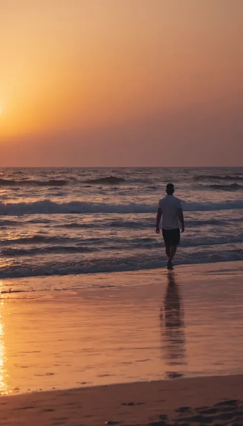 cpchann on a beach, super quality, 4k, filmed by camera, sunset, cinematic photos