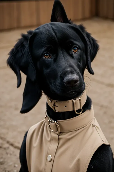 black kukis dog with beige part of the neck