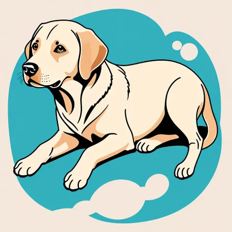 cute labrador, illustration, vector graphics, strong contours
