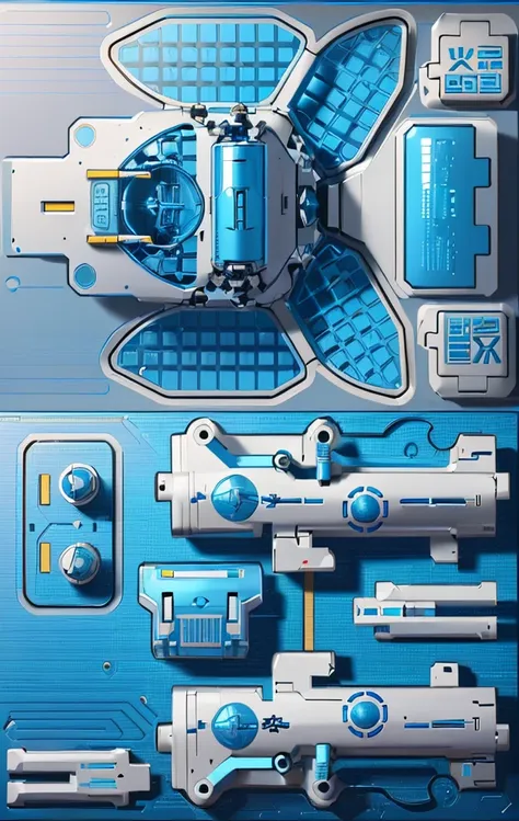 mecha parts, highly detailed panel cuts, spacesuit cartoon，space car cartoon,  融合mecha parts, highly detailed panel cuts,plan of...