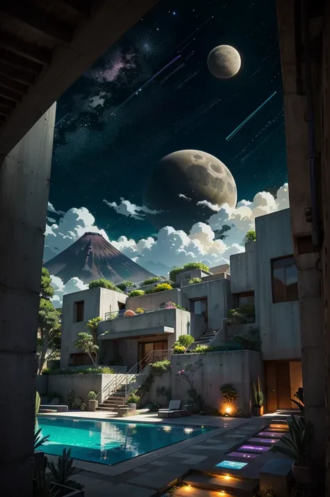 anime (best-quality:0.8), (best-quality:0.8), perfect anime illustration, weve been trying to reach you about your cars extended warranty, An illustration in collage style, with giant boulders, brutalist building sections, terraces, stairs, cacti, agave, c...