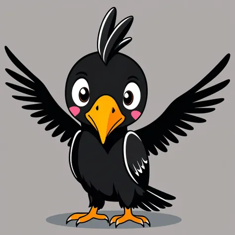 cute condor, illustration, vector graphics, strong contours
