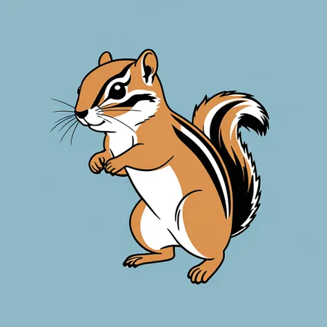 cute chipmunk, illustration, vector graphics, strong contours
