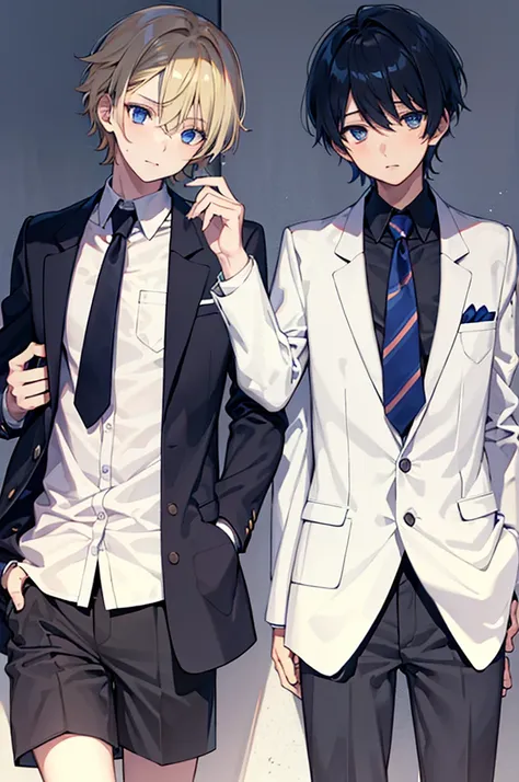 Two boys(Cute boys and handsome boys)、Blazer uniform、tie