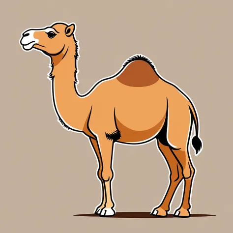 cute camel, illustration, vector graphics, strong contours
