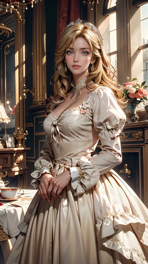 ((最high quality, 8k, masterpiece: 1.3, ultra hd, high quality, 最high quality, high resolution, realism)) 、marie antoinette、wear ...