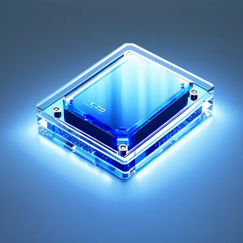 ((best quality, masterpiece)), data processing, octane rendering, c4d, icon, isometric, (harddisk:1.2),transparent glass texture...