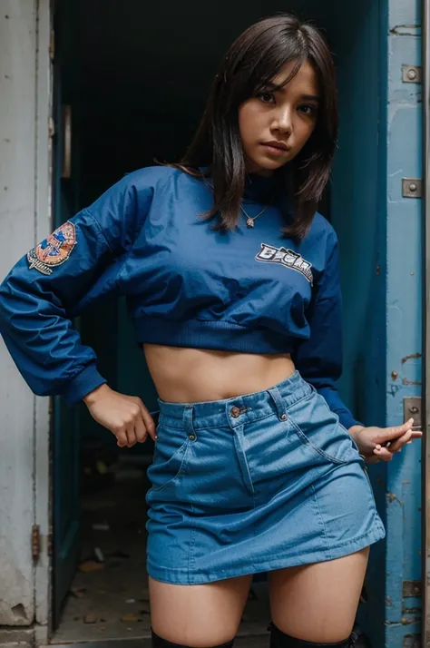 Gadis pakai rok biru