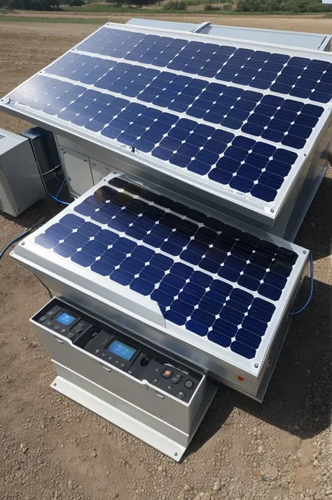 10 Solar panel, Battery Bank, Inverter,Charge Controlar & Electric Load with sunlight 