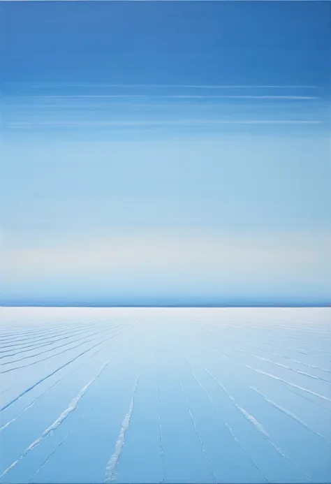 minimalist stripe painting, misty ice field