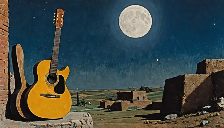 Guitar, by Candido Portinari ( moon in the background)