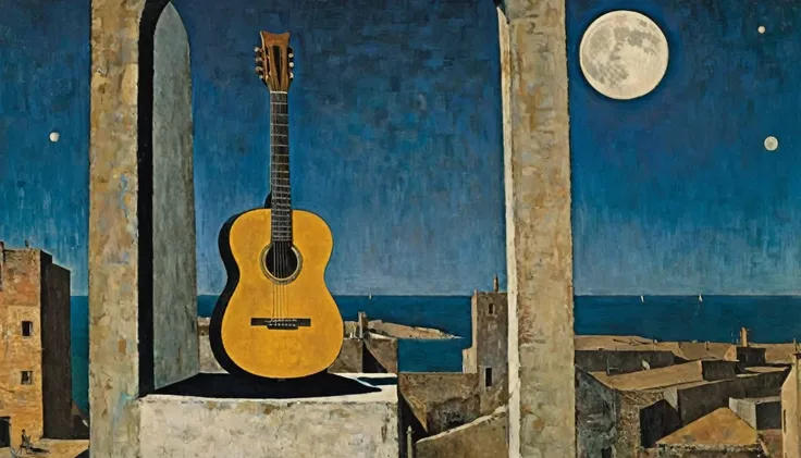 Guitar, by Candido Portinari ( moon in the background)