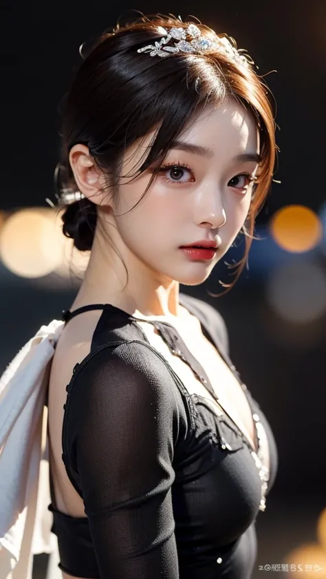 tmasterpiece,1 Chinese girl，realisticlying，8K  UHD，high high quality，in the background bokeh，Delicate headdress, spider-man suit，Spidey，Clothes wrap around the whole body，Tight clothing，Abs contour，Short black hair，s the perfect face，shining face，Ultra-cle...