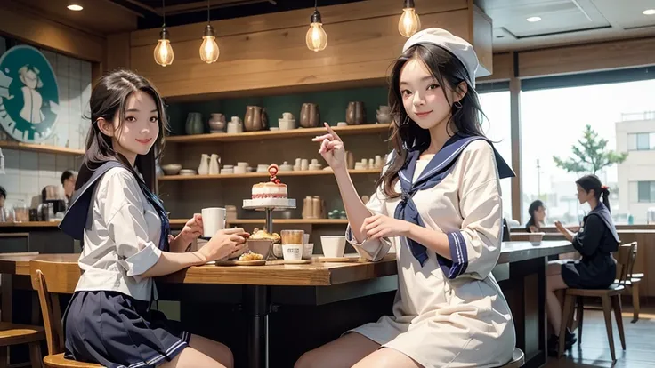 
(((((((Junior high school girl in sailor suit)))))))
(((((お洒落でcuteInside the Starbucks store)))))
8K、RAW Photos、Highest quality、Super detailed、Super Resolution、Ultra HD、8K壁紙、Amazing details



(((((((Inside the Starbucks store)))))))、((((((Sit down and ea...