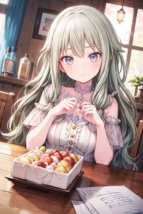 (Tabletop:1.2)、masterpiece、Best image quality、(Front facing)、Face the camera、Fluffy hair、Delicate eyes、A lovely big smile, 最high quality、girl、1 person、masterpiece, Most detailed, high quality、Shiny Hair、Very fine and beautiful bright eyes、nose blush、Very d...