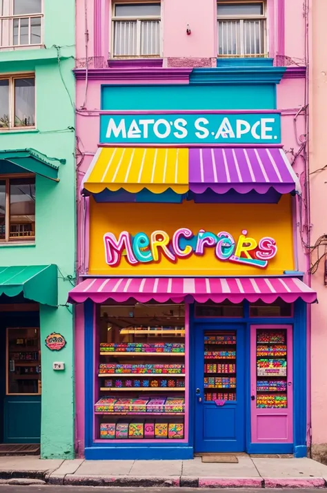 Logo of a cute and colorful candy store named Mekatos Matias