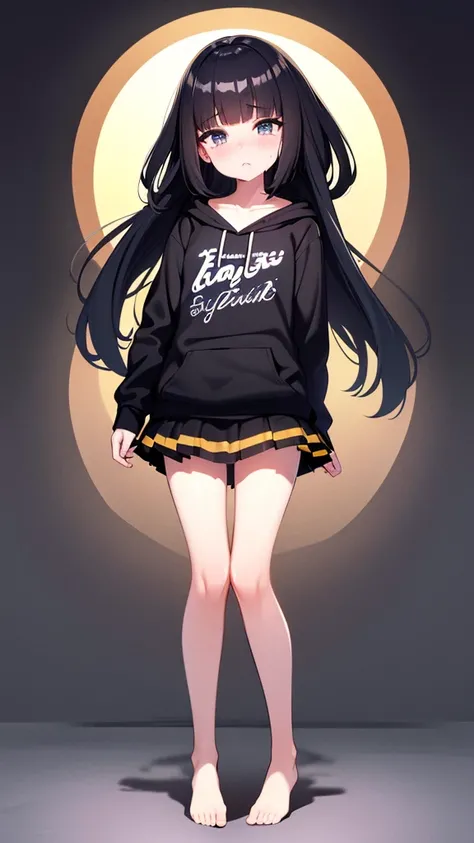 (best quality, 8K, 32k, masterpiece, uhd:1.2), 1girl,10 years old,black longhair,gleaming skin,shiny skin,blunt bangs,black hoodie,white mini skirt,large blast,Crying face,Crying,cling, black smoke,beautiful detailed glow,full body,
