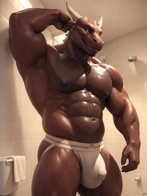 uploaded on e621.net, (best quality, masterpiece, highres, HD, 16k, textured skin)+, (ultra realism shading, photorealistic)+++, anthro, (dragon)+, (light brown skin)++, (beige pectorial muscles, beige abs)++, big muscles, beefy, male focus, male, gay, han...