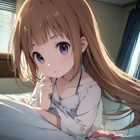 ((masterpiece)), ((best quality)), (ultra-detailed), anime style, cute ,8k , 1girl in, solo, swimsuit, sitting on the bed