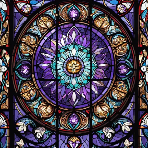 a picture of a stained glass window, intricate art, vector art, by mario dubsky, stained glass art, amethyst stained glass, deta...