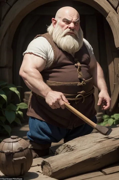 The Angry Dwarf from Snow White and the 7 Dwarfs but without a hat and is bald