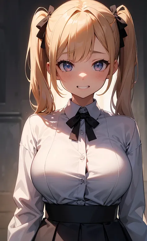 NSFW,One girl,
(Big Breasts:1.3),(shirtのボタンを開けて:1.5),Beautiful breasts,(shirtを脱ぐ:1.5),(I see big breasts:1.5)
Blonde, {{{Half Twin Tail:1.3}}}、break,blush, bow, 赤いbow, Long sleeve, shirt, 襟付きのshirt, skirt, プリーツskirt, 黒いskirt, Small breasts,
{{{Face close-u...