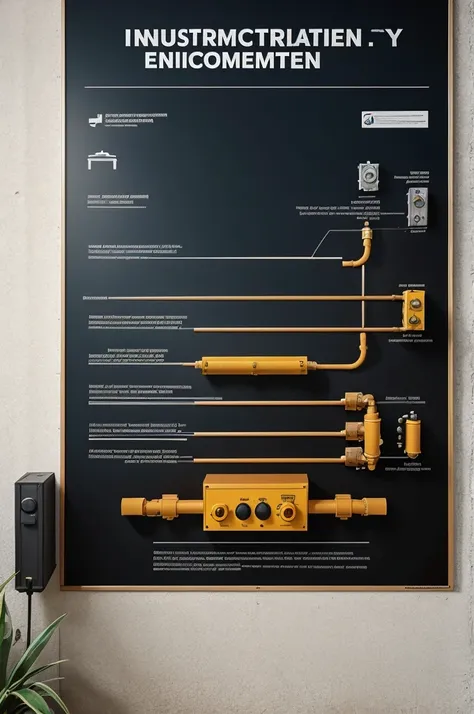 Create a poster on a wall regarding instrumentation engineering and industrial safety