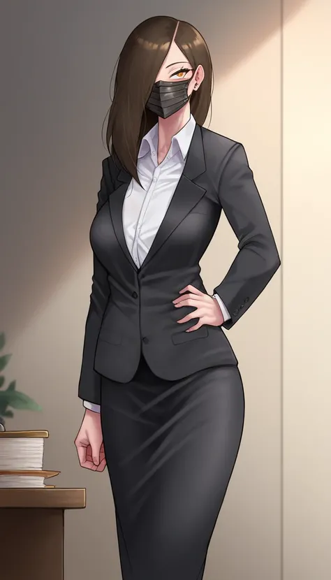 (zPDXL2),  score_9_up, ((adult)), BREAK
(Human:1.2), (female, tomb girl, tall skinny girl), with Center long black hairstyle, (wearing half mask, covers the 1eye), business suit, scene background, BREAK
AissistXLv2, unaestheticXL_bp5, SimplePositiveXLv2, z...