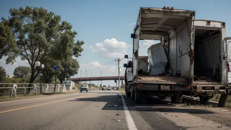 The drug truck was attacked by a Russian plane in the middle of the bridge