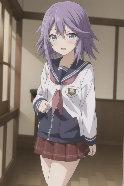 mizore_shirayuki ,1girl, solo, large hair, greeting, school uniform, in a room school.