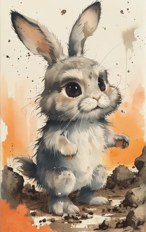 beautiful illustration, best quality, cute girl, bedroom, pastel color, fluffy bunny ears, , silver long hair, alert! Dive into the messy and joyful theme of "Playing in Mud" (Playing in the mud). Capture the pure delight and uninhibited fun of people or a...