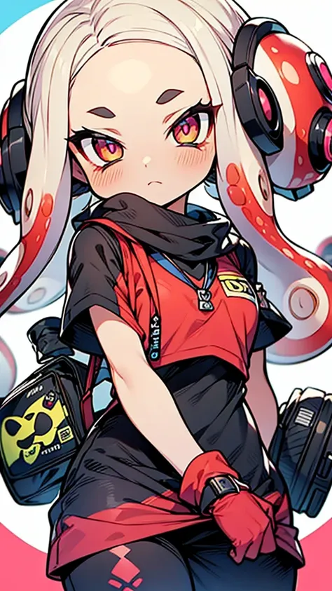 Insanely detailed super accurate anime illustration,
splatoons octoling,octopus girl,forehead,gyaru style outfits,