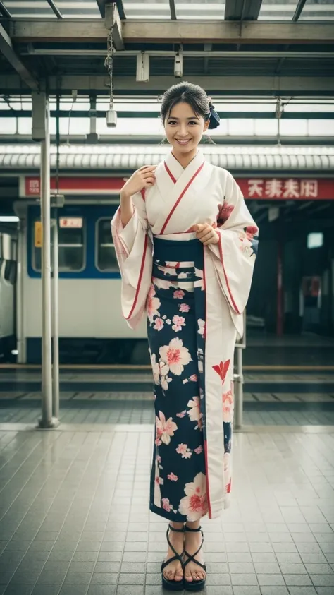 (japanese kimono、kimono、yukata:1.3)、(whole body shot:1.24))、(raw photos、photorealistic:1.4)、one girl、beautiful girls、race queen、...