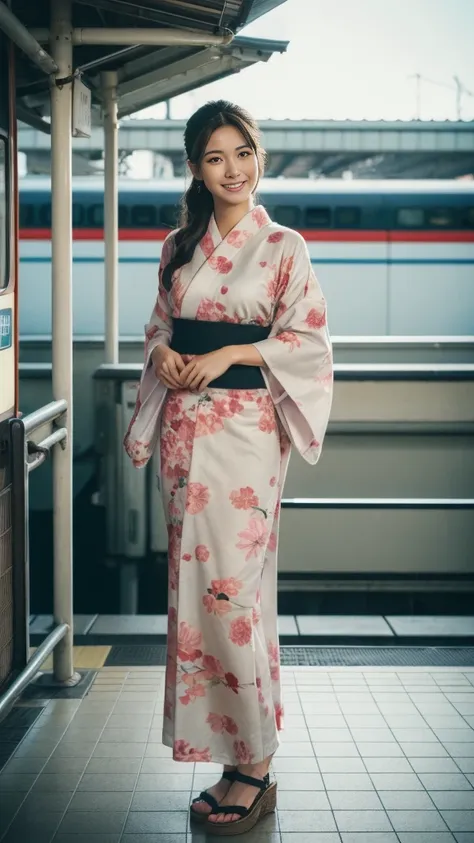 (japanese kimono、kimono、yukata:1.3)、(whole body shot:1.24))、(raw photos、photorealistic:1.4)、one girl、beautiful girls、race queen、...